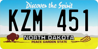 ND license plate KZM451