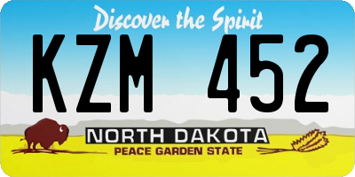 ND license plate KZM452