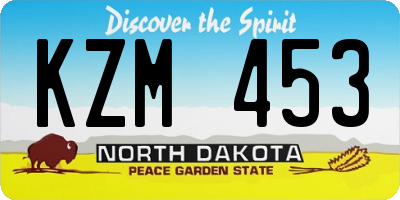 ND license plate KZM453