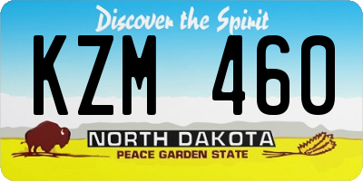 ND license plate KZM460