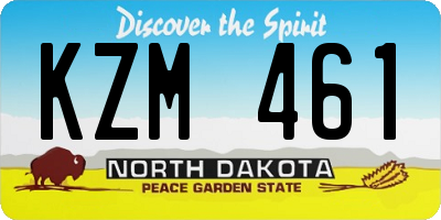 ND license plate KZM461