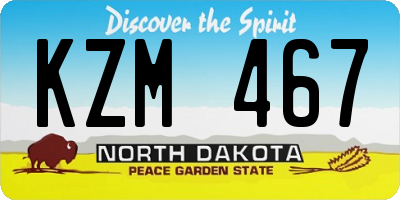 ND license plate KZM467