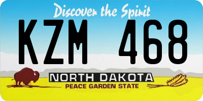 ND license plate KZM468