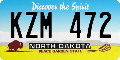 ND license plate KZM472
