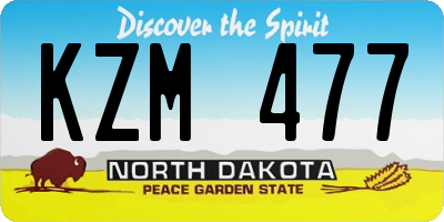 ND license plate KZM477