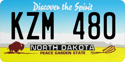 ND license plate KZM480