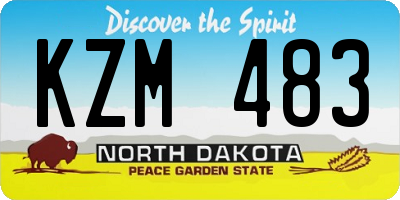 ND license plate KZM483