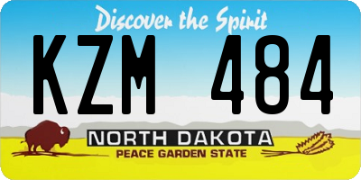 ND license plate KZM484