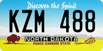 ND license plate KZM488