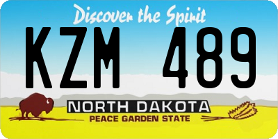 ND license plate KZM489