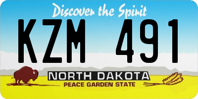 ND license plate KZM491