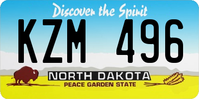 ND license plate KZM496