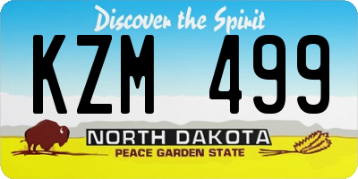 ND license plate KZM499