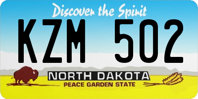ND license plate KZM502