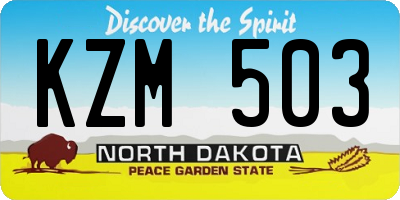 ND license plate KZM503
