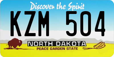 ND license plate KZM504