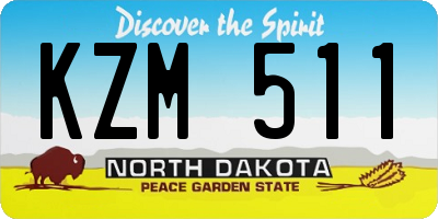 ND license plate KZM511