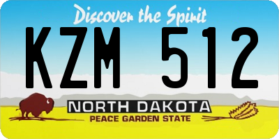 ND license plate KZM512