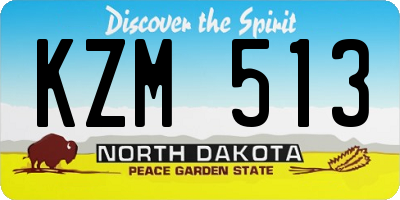 ND license plate KZM513