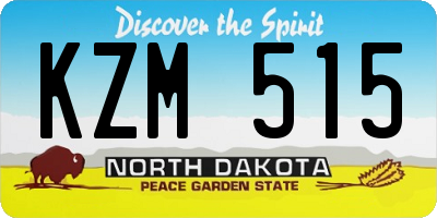 ND license plate KZM515