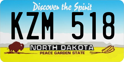 ND license plate KZM518