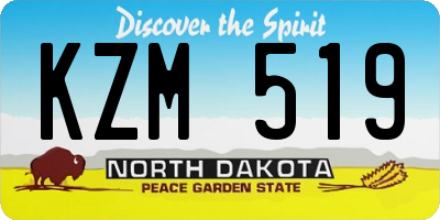 ND license plate KZM519