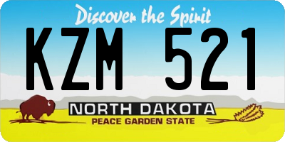 ND license plate KZM521
