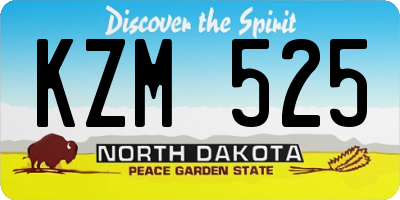 ND license plate KZM525