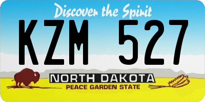 ND license plate KZM527