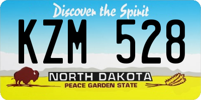 ND license plate KZM528