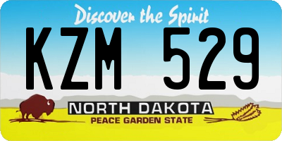 ND license plate KZM529