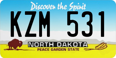 ND license plate KZM531