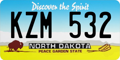 ND license plate KZM532