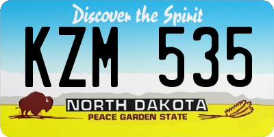 ND license plate KZM535