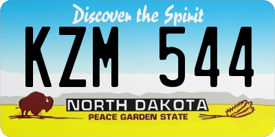 ND license plate KZM544