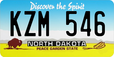ND license plate KZM546