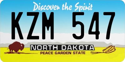 ND license plate KZM547