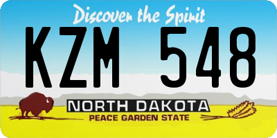 ND license plate KZM548