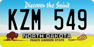 ND license plate KZM549