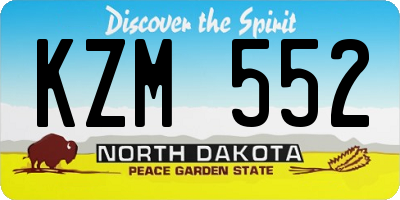 ND license plate KZM552