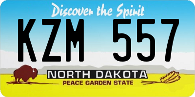 ND license plate KZM557