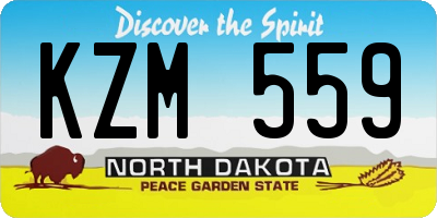 ND license plate KZM559