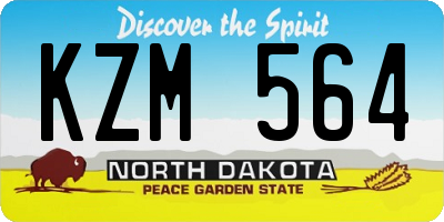 ND license plate KZM564