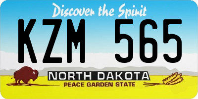 ND license plate KZM565