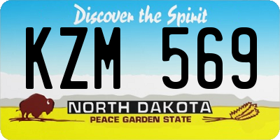ND license plate KZM569