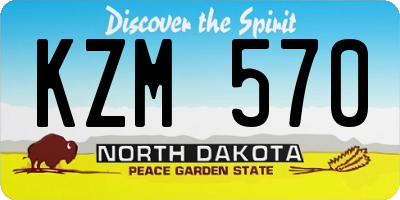 ND license plate KZM570