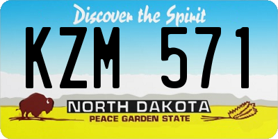 ND license plate KZM571