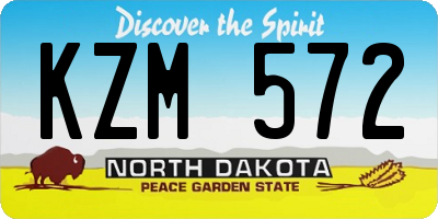 ND license plate KZM572