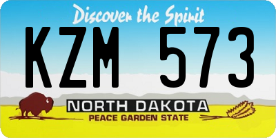 ND license plate KZM573