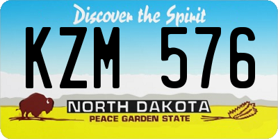 ND license plate KZM576